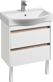 Акватон Тумба под раковину Нортон 65 белая/дуб эндгрейн – фотография-2